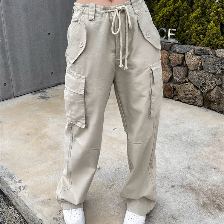Ascend High-Waist Wide-Leg Trouser — Sand White